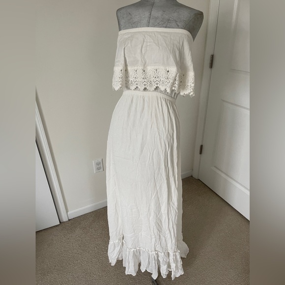 MISA LOS ANGELES STRAPLESS GAUZE BOHO MAXI DRESS - Picture 2 of 8